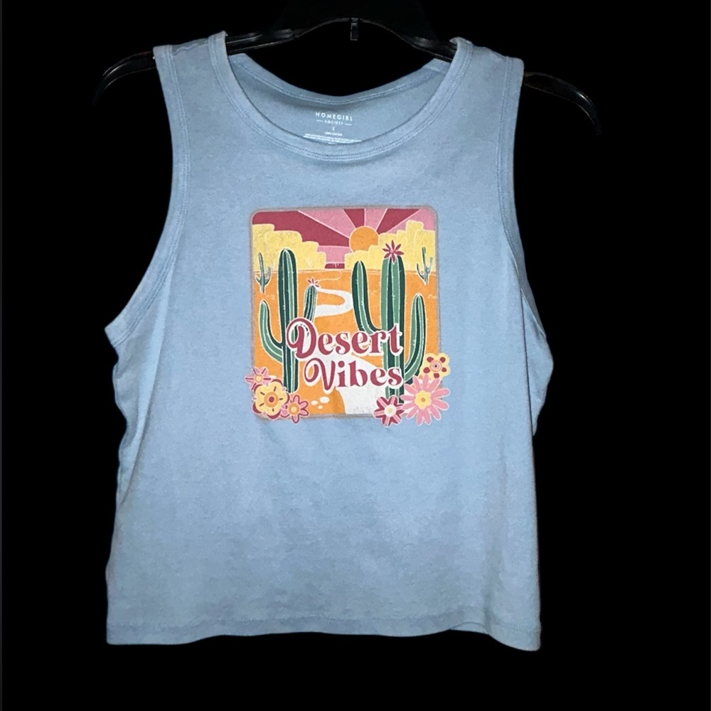Desert Vibes Graphic Tank Top - Blue